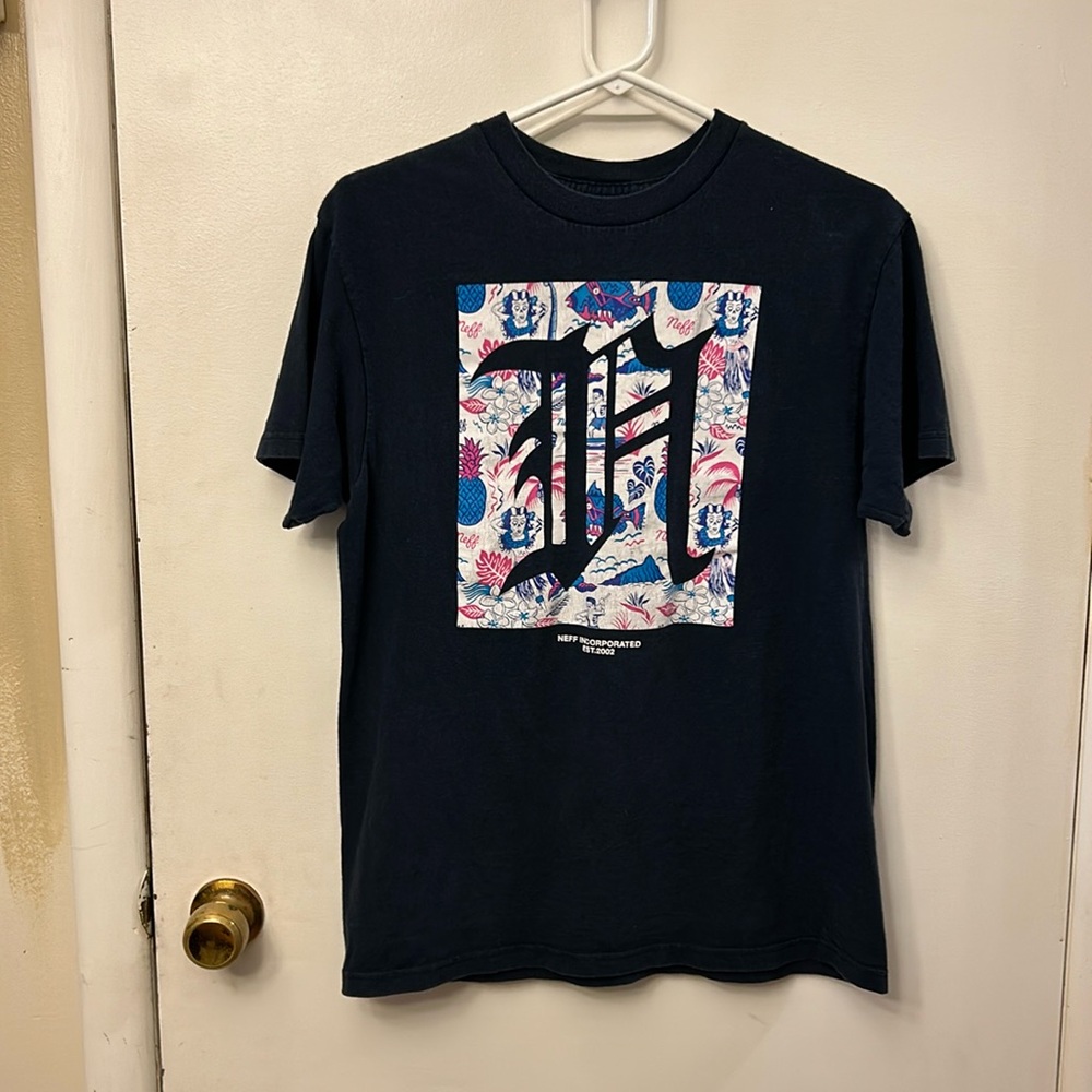 Neff Adult T-shirt Navy Size Medium Vintage